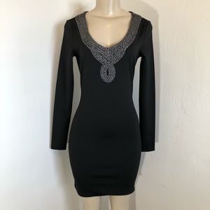 Armani Exchange S Dress Black V Neck LBD